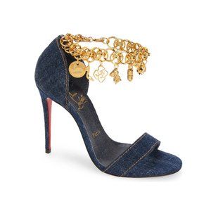 Christian Louboutin Gourmi Denim Sandal Size EU 39 Pumps Heels NIB